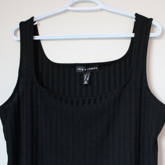Addition Elle 1X Love & Legend Black Ribbed Tank Top - Picture 3 of 4